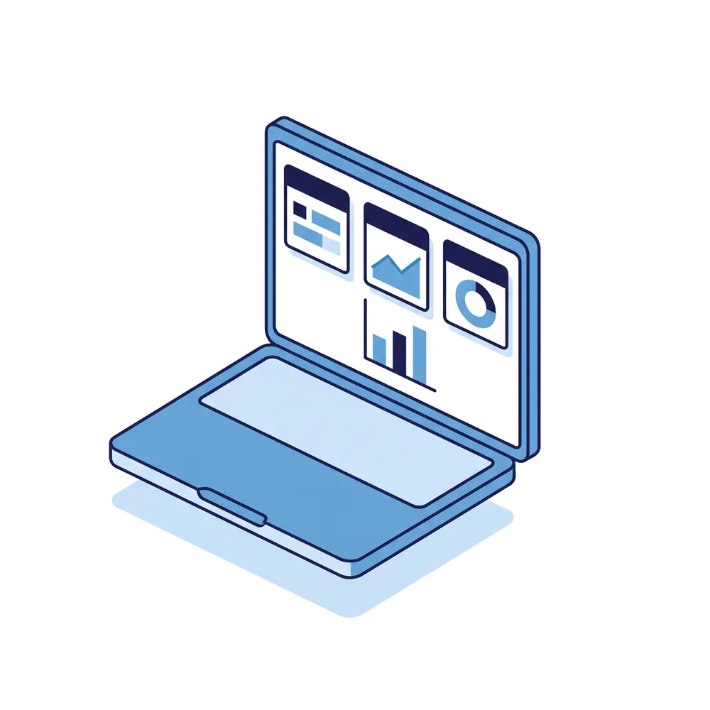 Icono pop-art de portal web con dashboard